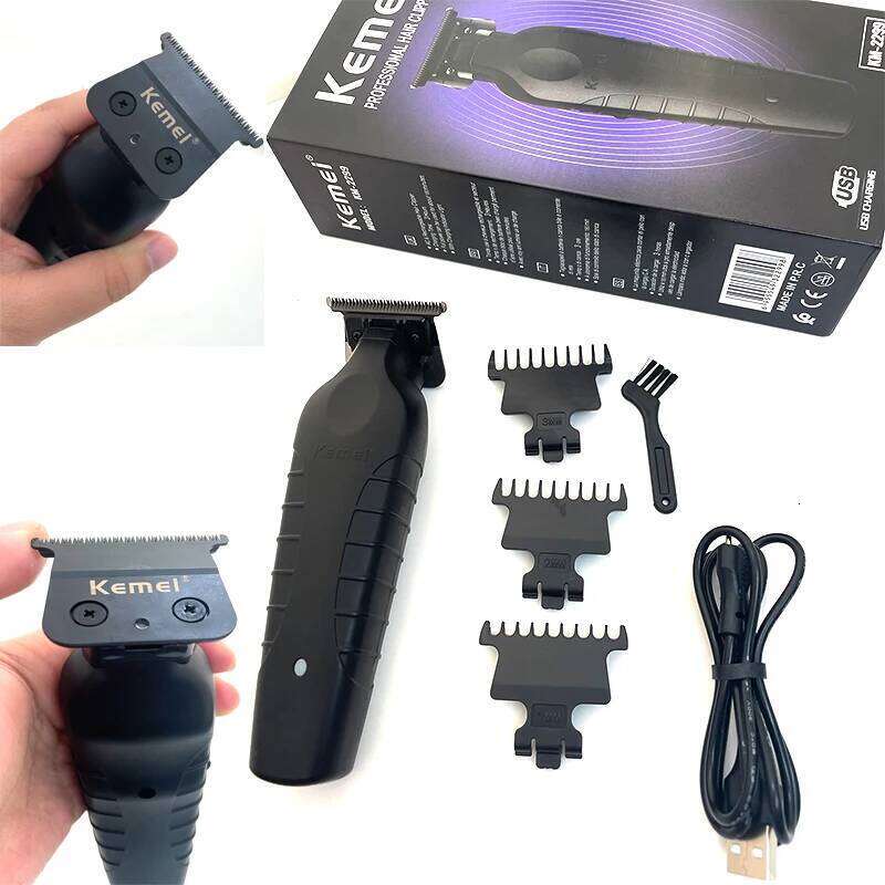Kemei 2299 Barber Cordless Hair Trimmer 0mm Zero Gapped Carving Clipper Professional Electric Finish Cutting Machine 26H0304