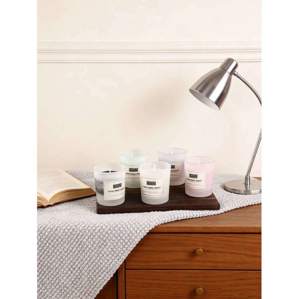 Atmosphere Lamp Wax Glass Cup Scented Candle with Natural Essential Oils, Customizable Fragrance W260304