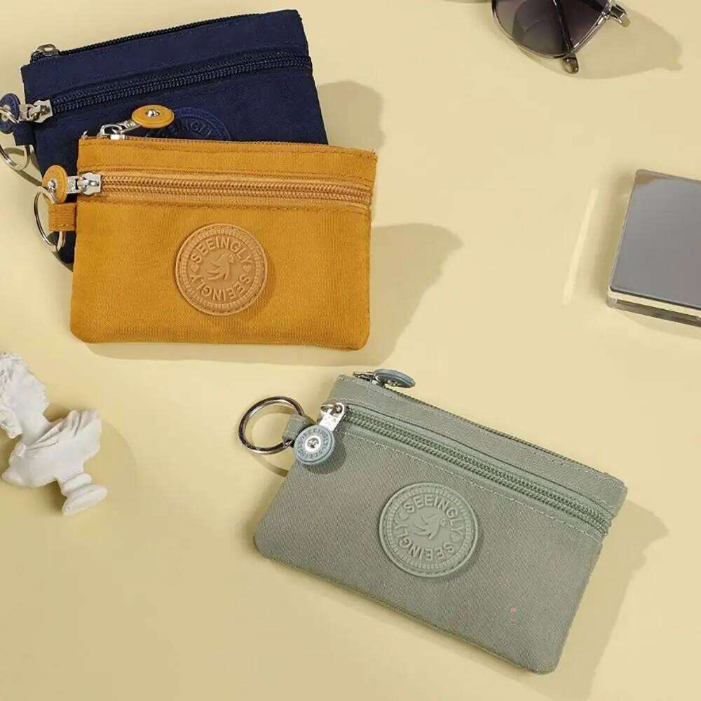 Canvas Coin Purse 2024 New with Key Ring Waterproof Credit Card Holoder Wear-resistant Wallet Money Bag Male Female C260304
