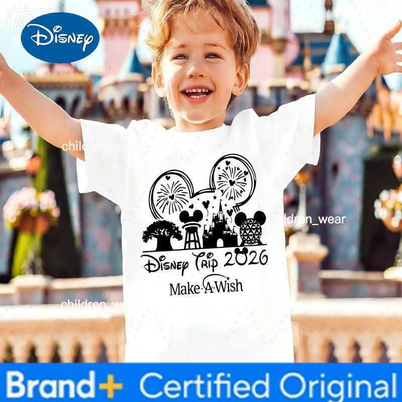 Disney ful Gift A Trip 2026 Kids T Shirt Full Of Joy Shirt Magic Kingdom T-Shirts Mickey Mouse Parent-Child Tee H260304