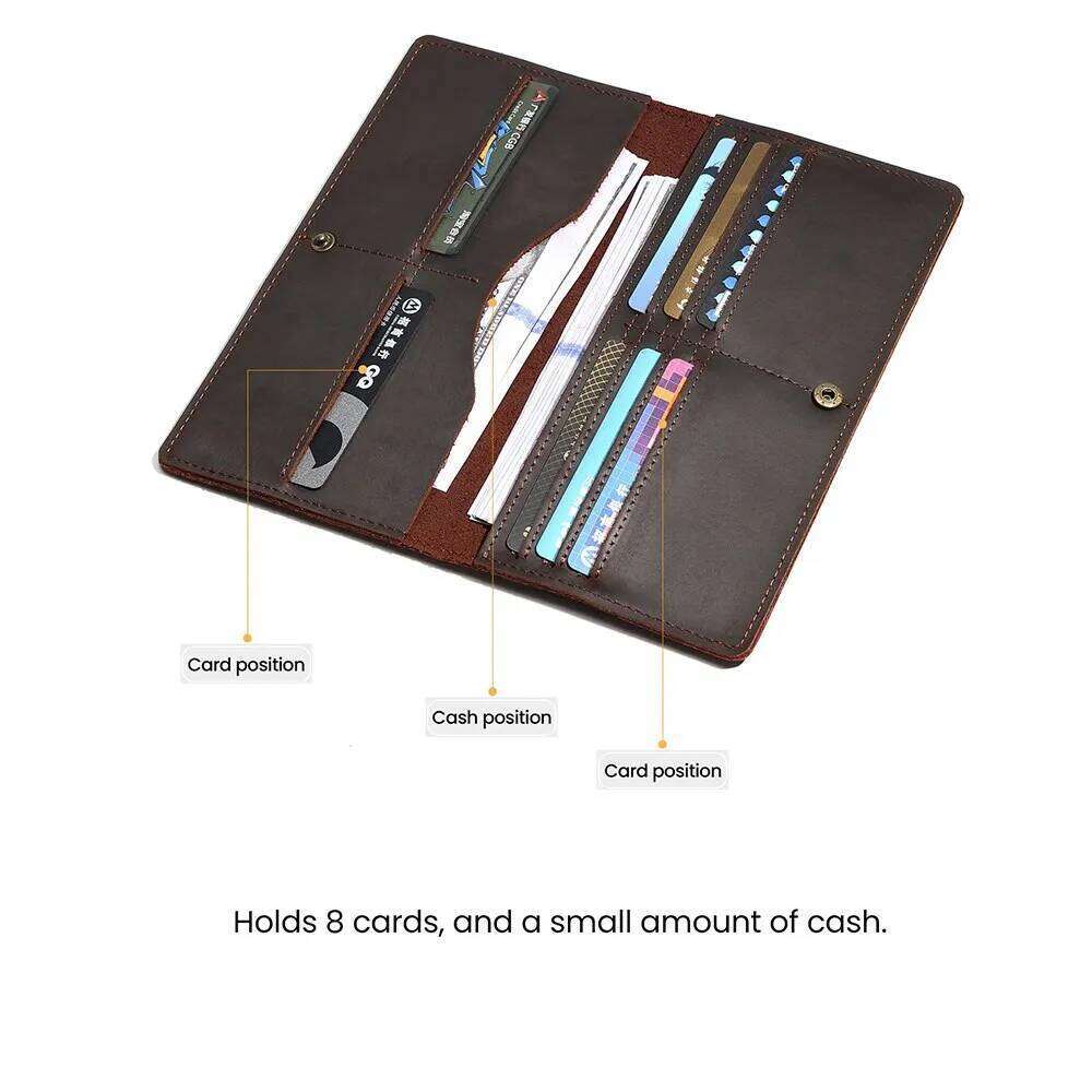 JOYIR Genuine Men Leather Long Wallet Clutch Bag Vintage Male Purse for Checkbook Credit Cards Minimalist Purses C260304
