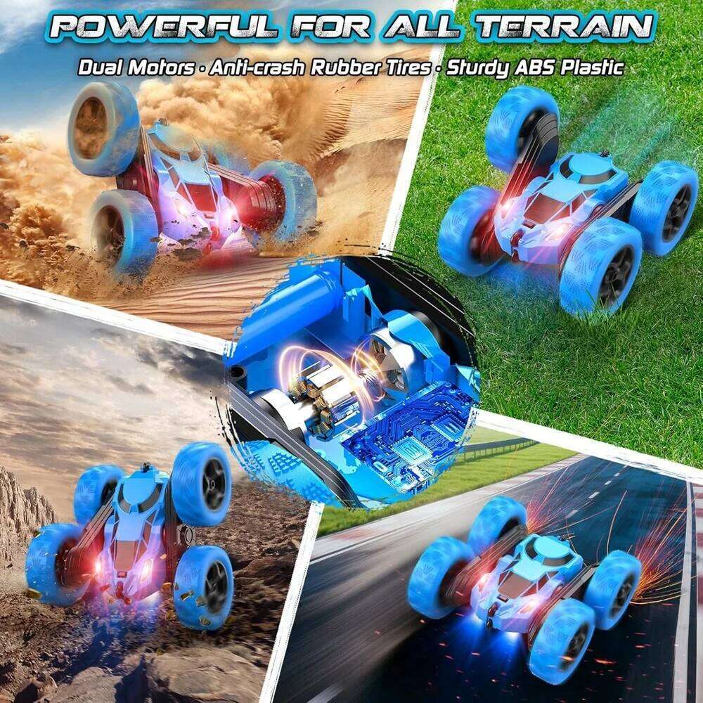 4WD Remote Control Toy Rechargeable 360 Rotating Radio Stunt RC Car for Kids All Terrain Off-road Truck Child Gift Z260303