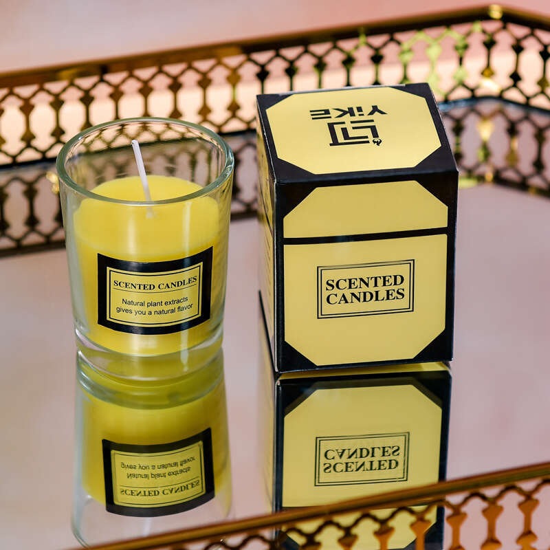 Cross-Border Small Round Colorful Scented Niche Fragrance Plant Essential Oil Smokeless Birthday Candle Cup Gift Wholesale W260304