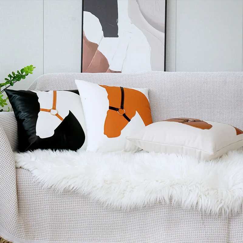 Luxury Plaid PU Pillowcase, Soft Decorative Cushion Cover for Sofa BedT260304