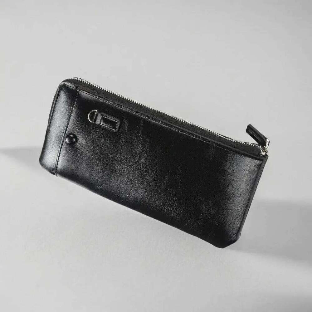 Designer Long Wallet for Men Unique PU Leather Zipper Coin Pocket 6 Slots RFID Protection Business C260304