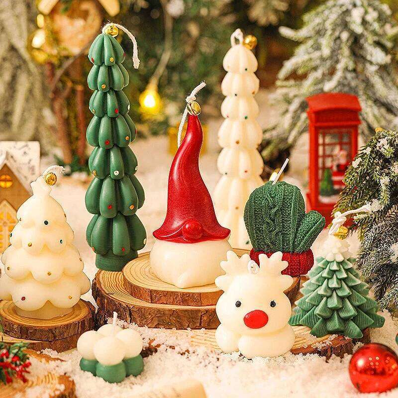 Scented Tree Table Decoration and Accessories Gift Candles for Christmas Guests Soy Wax W260304