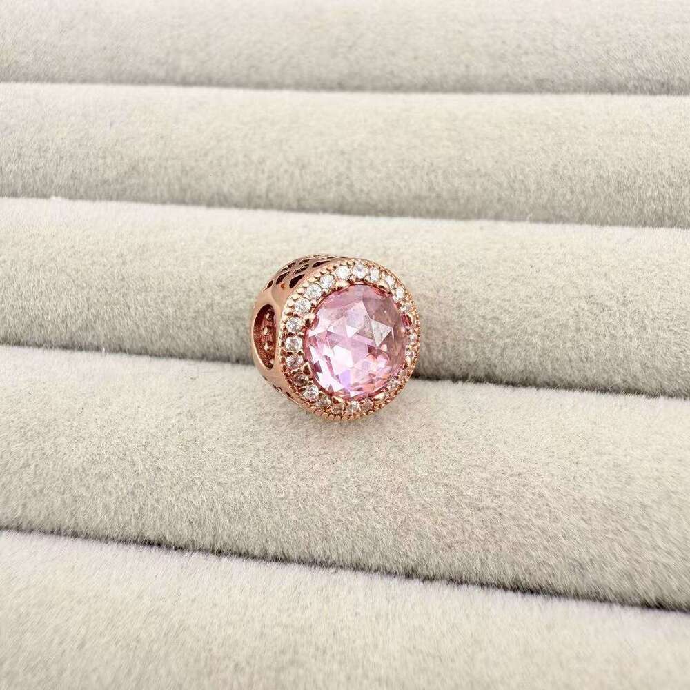 925 Silver Rose Color Shiny Heart Flowers Charm Love Lock Beads Dreamcatcher Charm fit 925 sterling silver bracelet Necklace DIY for women fashion jew