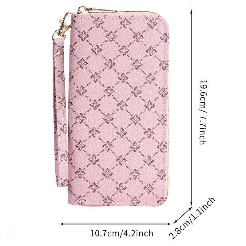 New niche European and American trend printing long large-capacity multifunctional wallet clutch bag C260304