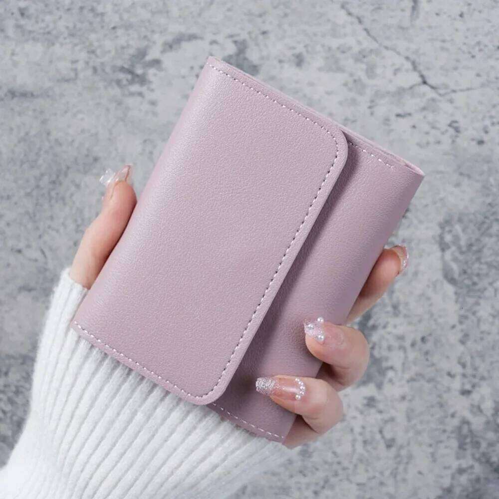 New Cute PU Leather Small Hasp Girl Credit Card Holder Coin Female Wallet Short Purse for Women C260304