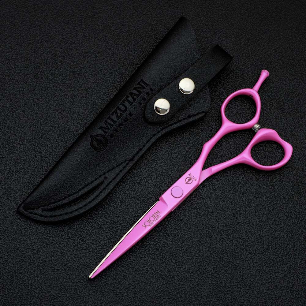 Professional Hair 5.5/6.0 pink inch Barber Scissors Japanese handmade VG10 steel Super sharp and wear-resistant blade H260303