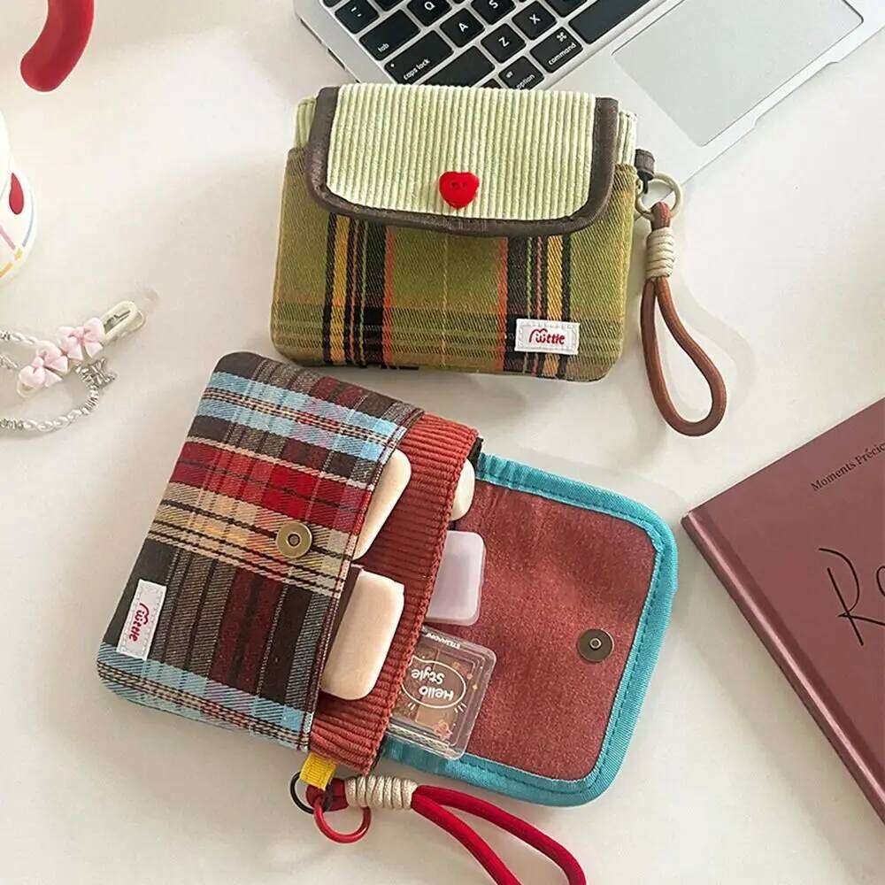 Portable Data Cables Organizer Sanitary Pads Multipurpose Large Capacity Cosmetic Bag Contrast Color Coin Purse Women Girls C260304