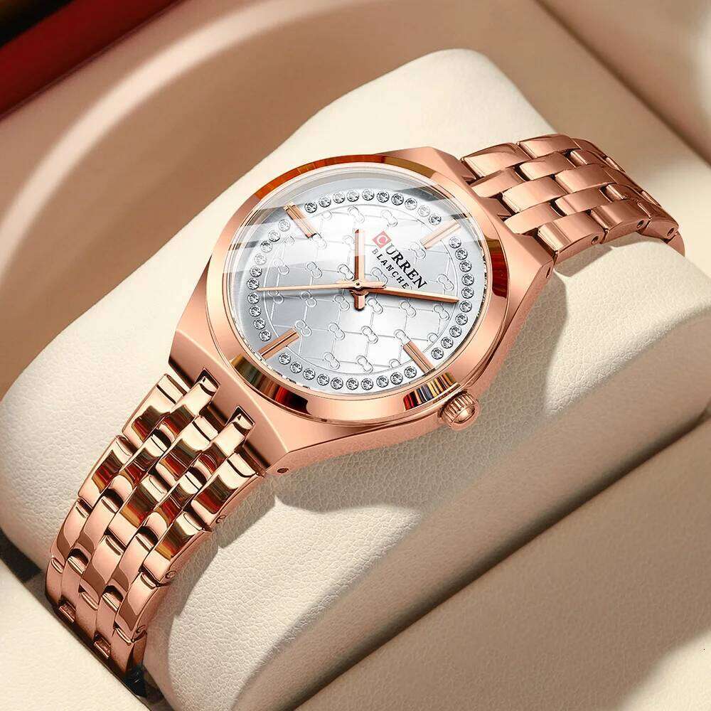 CURREN Original Unique Dial Quartz Watch for Women Fashion Elegant Ladies Watches Stainless Steel Waterproof Women's Wristwatch XJ260303