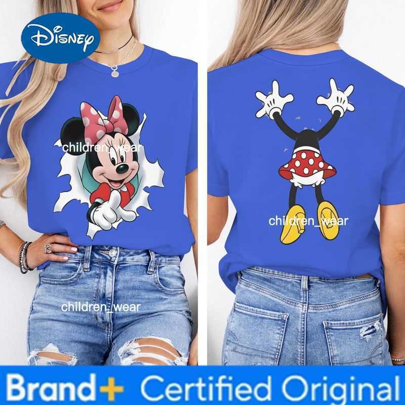 Disney Couple Mickey Mouse Minnie Mouse T-shirt Fashion Classic Character Graphic Daily Matching Clothing Casual Women Men Tshirts H260304