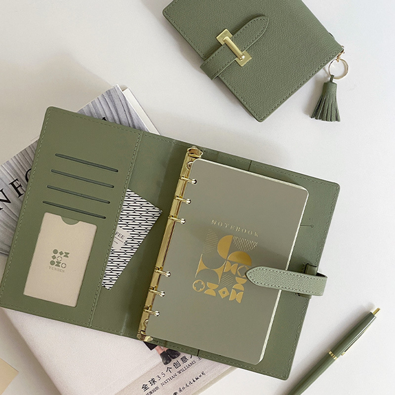 6BVQa7 Loose-leaf Notebook A6 Planner M5 Notebook A5 Business Office Meeting Work Journal Natural Wood 250120