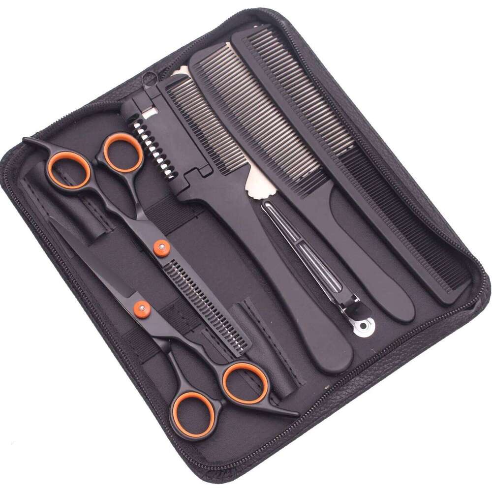 7-Piece Professional Hair Cutting Kit with Scissors Accessories - Stainless Steel Thinning Shears for Stylists & Home Use H260303