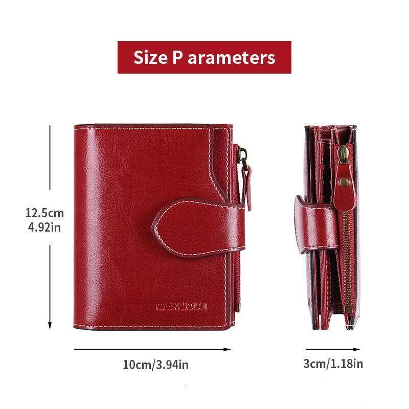 RFID anti-theft brush new three multi fold genuine leather cowhide wallet multifunctional anti tamper magnetic card bag sho C260304
