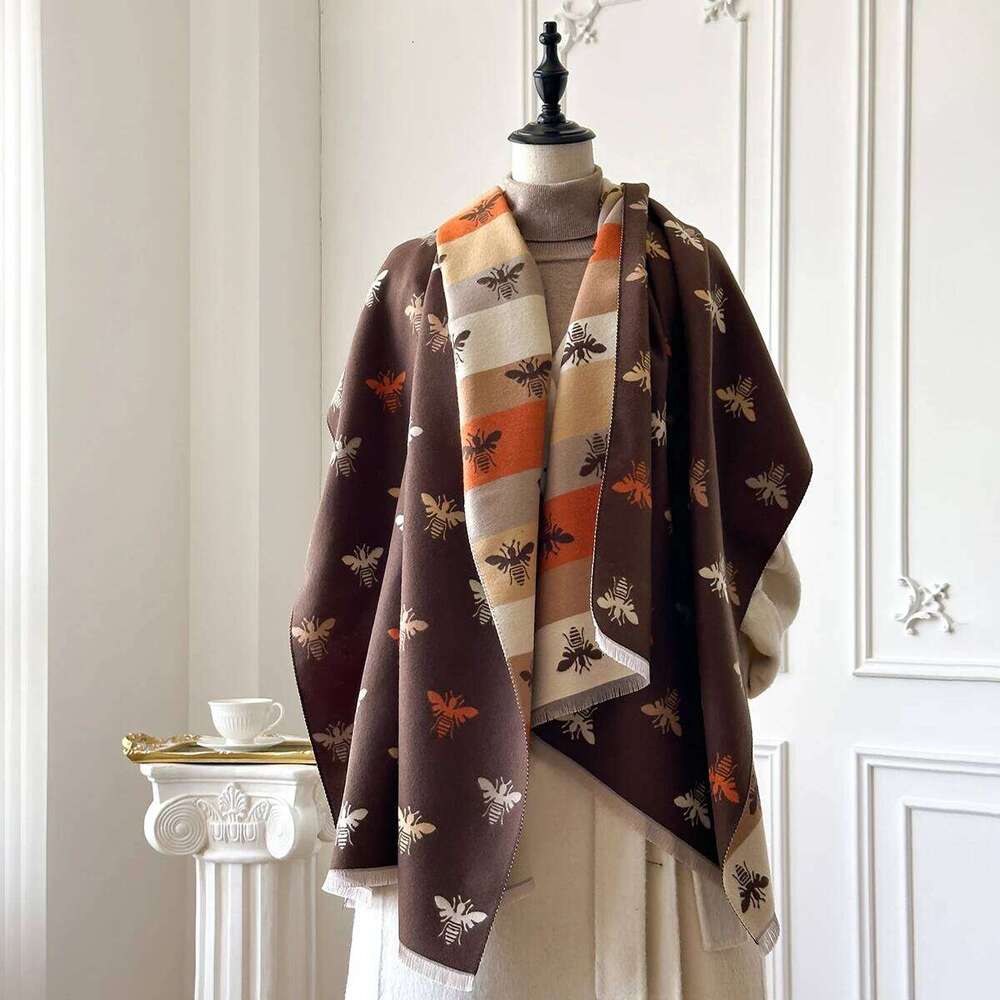 Women's Luxury Cashmere Pashmina Scarf Extra Warm Thick Shawl Rich Winter Print Foulard Blanket Wrap for Fashionable Warmth XJ260304