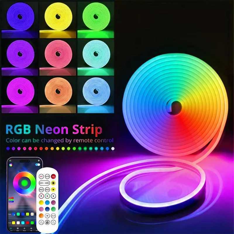 TUYA Neon LED Strip Lights 5V USB Neon Rope Light with Music Sync RGB Waterproof Flexible Ribbon Tape for Room Gaming Decor H260304