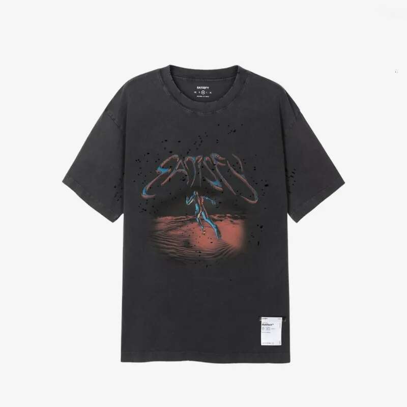 Men's T-Shirts Men's Tees Polos Faionable Retro Dyeing Round Ne Ort Sve Pure Cotton Print T-irt Youth Casual Summer Top Trendy Men's Cl