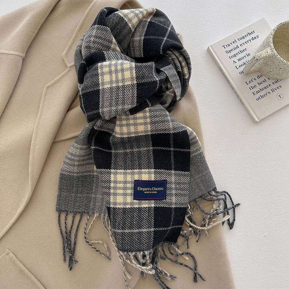 50*200CM Thickened Warm Scarf Women Long Tassel Pashmina Shawl Fashion Faux Cashmere Warps Autumn Winter Blanket For Wen XJ260304