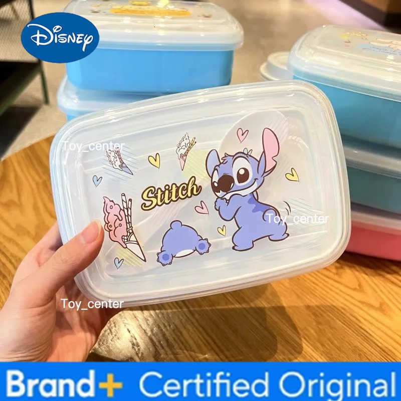 Disney Lilo Stitch Lunch Box Cartoon Kawaii Anime Kid Portable Picnic Bento Boxs Student Food Hermetic Back to School Gift H260304
