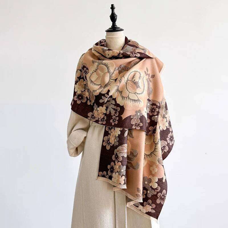 2025 Luxury Brand Women's Winter Cashmere Scarf - Paisley Printed Tasseled Pashmina Shawl Wrap, Bandana & Poncho XJ260304