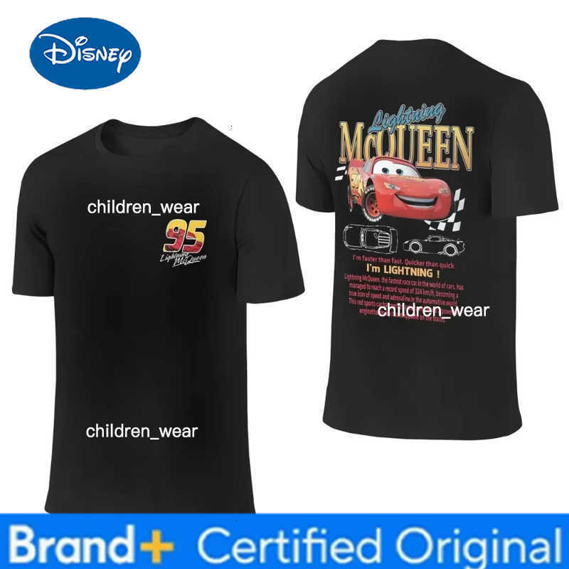 Disney Summer Lightning Mcqueen and Sally Cotton T Shirt for Couples Mcqueen Sally T-shirts Double-sided Print Tee for Men Women H260304