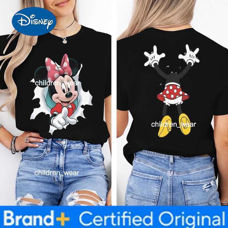 Disney Couple Mickey Mouse Minnie Mouse T-shirt Fashion Classic Character Graphic Daily Matching Clothing Casual Women Men Tshirts H260304