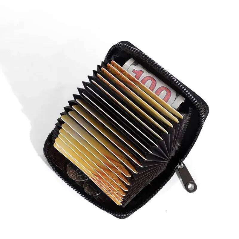 20 Detents Cards Holders PU Business Bank Credit Bus ID Card Holder Cover Coin Pouch Anti Demagnetization Wallets Bag Organizer C260304