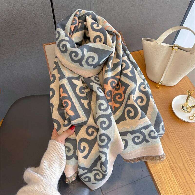 Luxury Winter Imitation Cashmere Scarf Women 2025 Design Warm Pashmina Blanket Poncho Scarves Female Shawl Thick Foulard Bufanda XJ260304
