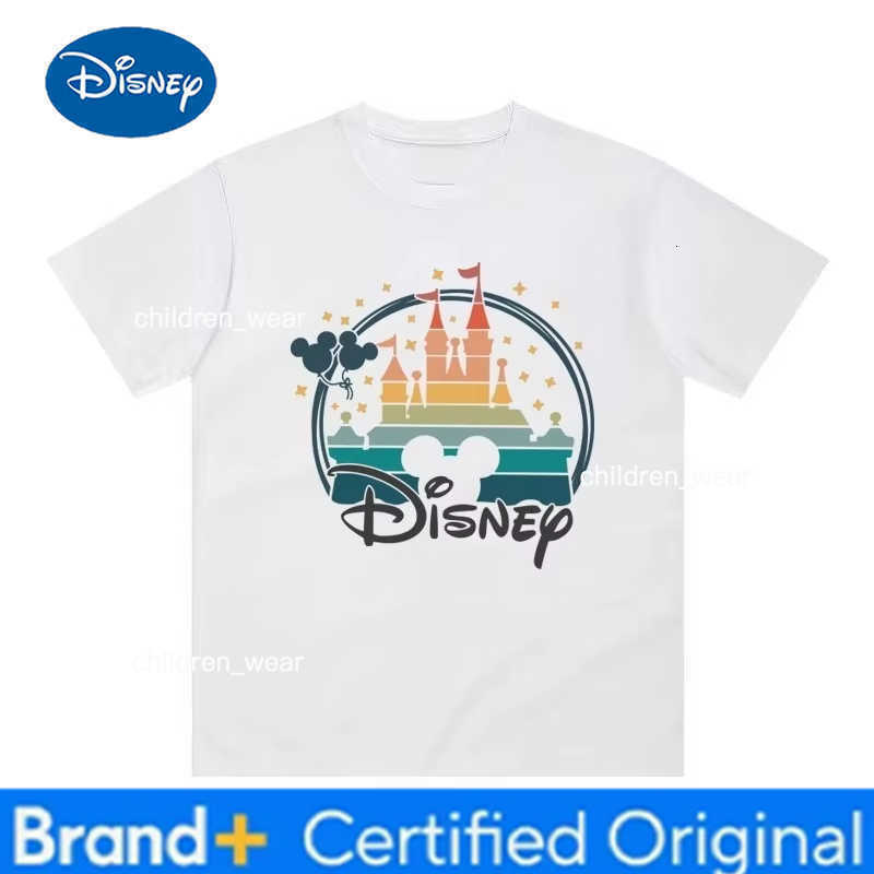 Disney 2026 New Hot Boys and Girls Childrens Clothing Family Parent-child Clothing Summer T-shirt Cartoon Print Casual Sports H260304