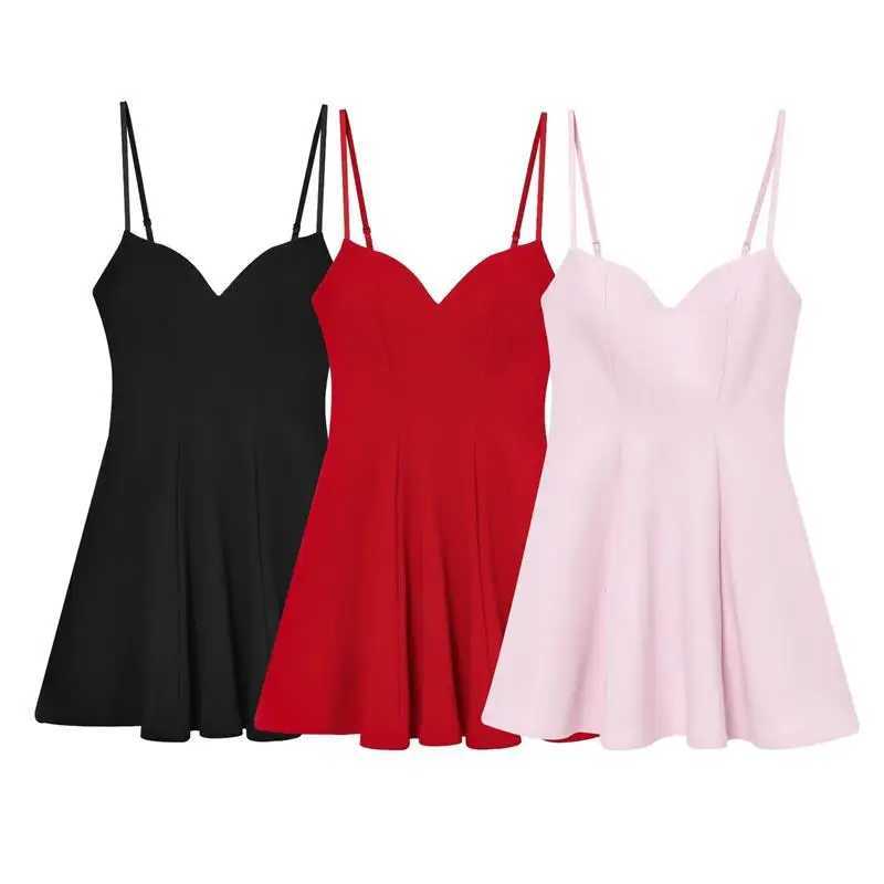 Dresses Summer Womens 2026 New Chic Slim Tube Top Elegant Mini Camisole Womens Dress Street Fashion Youth Holiday Dress M260304