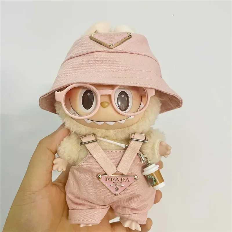 15/17cm Labubu II Monogram Overalls & Hat Set, Luxury Printed Doll Outfit for DIY & Party GiftsT260304