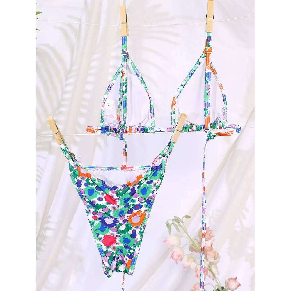 Miyouj Triangle Bikini Set Print Sexy Swimwear Women Swimsuit Bandage Beachwear Mujer Biquini String Swimsuits Y260303