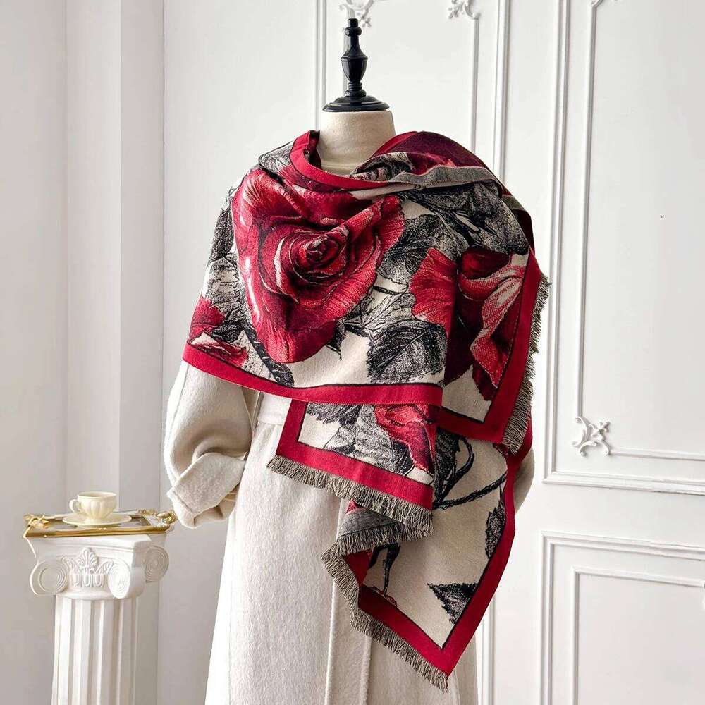 Women Winter Fashion Imitation Cashmere Scarf: Warm Luxury Pashmina Thick Shawl Wrap, Multi-Use Neckerchief Bufanda Echarpe Ponc XJ260304