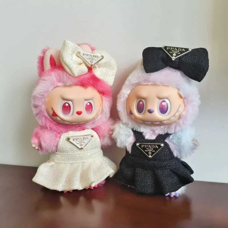 Labubu 17cm Doll Dress Set - 2-Piece Outfit with Bow & Inverted Triangle for V1/V2/V3, Doll AccessoriesT260304