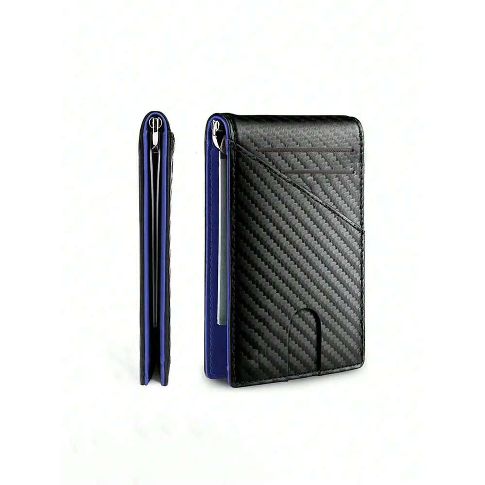 Rfid Carbon Fiber Leather Men Airtag Wallets Credit Holder for Air Tag Purse Black Luxury Minimalist Card Wallet C260304