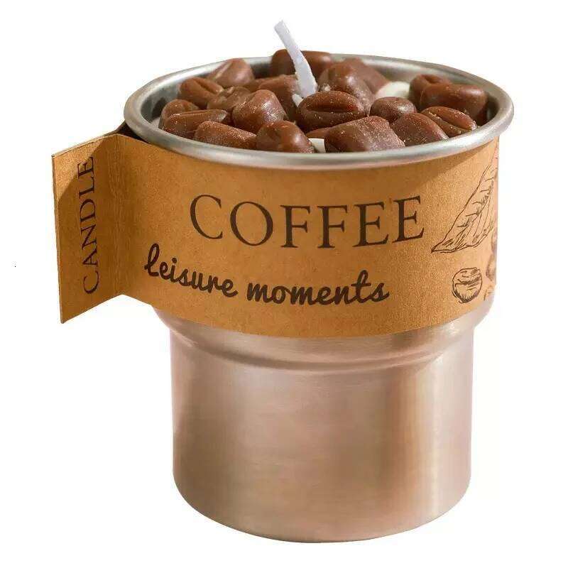 Coffee Bean Scented Candle Premium Sense Hand Atmosphere Small Gift Lasting Fragrance Simulation Modeling Cup Wax W260304