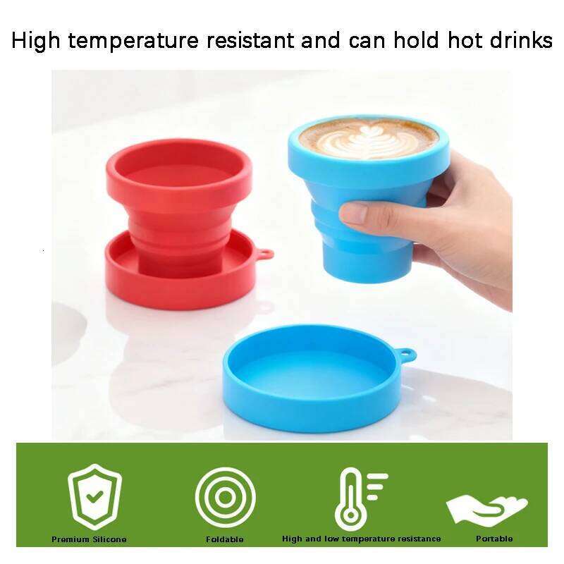 1PC Silicone Folding Cup For Outdoor Travel Convenient To Carry Heat-resistant Safe Hygienic And Environmentally Friendly S260303