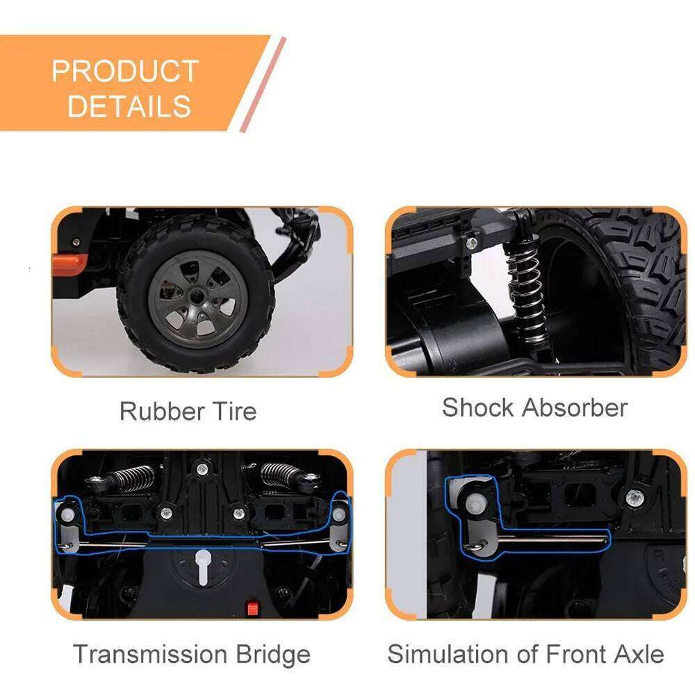 Rc Toys for Boys 2.4Ghz Remote Control Truck High Speed Off-Road Vehicle 1/18 2Wd Big Wheel Cross-Country Car Children Gift Z260303