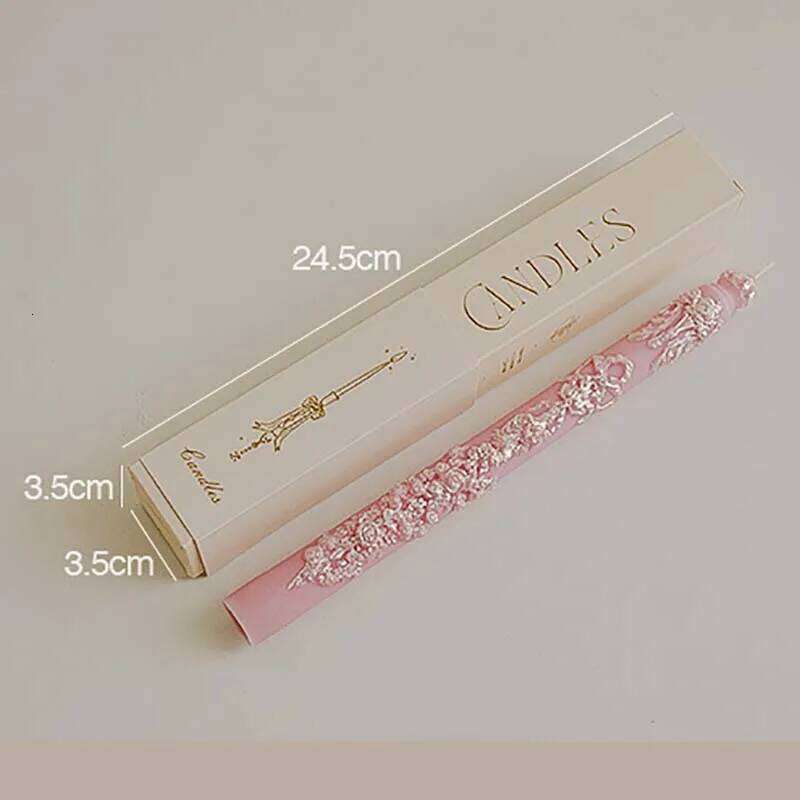 Long Embossed Candles Candle Holders, Scented Taper Wedding Candles, Home Decoration Item for Ceremony W260304