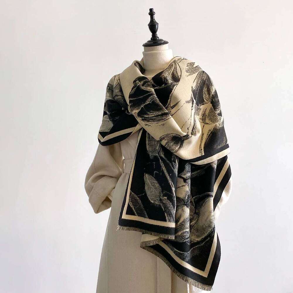 Luxury Winter Thicken Wrap Shawl Women's Imitation Cashmere Jacquard Scarf High Quality Two-Sided Pashmi Ladies Brand New Design XJ260304