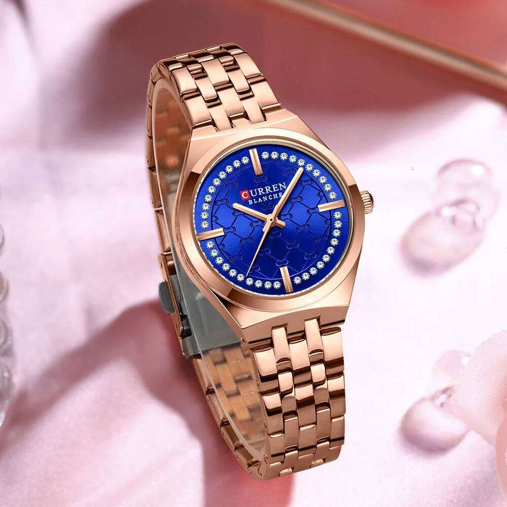 CURREN Original Unique Dial Quartz Watch for Women Fashion Elegant Ladies Watches Stainless Steel Waterproof Women's Wristwatch XJ260303