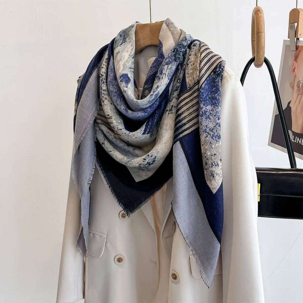 130*130cm Large Shawl Beach Wraps Women Luxury Printed Square Scarf Retro Tassel Scarves Bandanas Elegant Hijab XJ260304