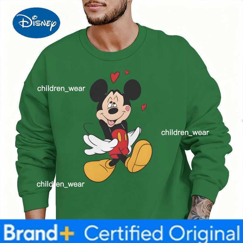 Disney Women Men Retro Mickey and Minnie Valentines Day Sweatshirts Casual New Couple Matching Long Sleeve Crewneck Sweatshirt Gifts H260304