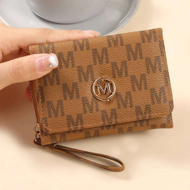 2025 Women's Wallet Short Style Trendy New Three-Fold Fashion Simple Alphabet Portable Multi-Card Holder P C260304