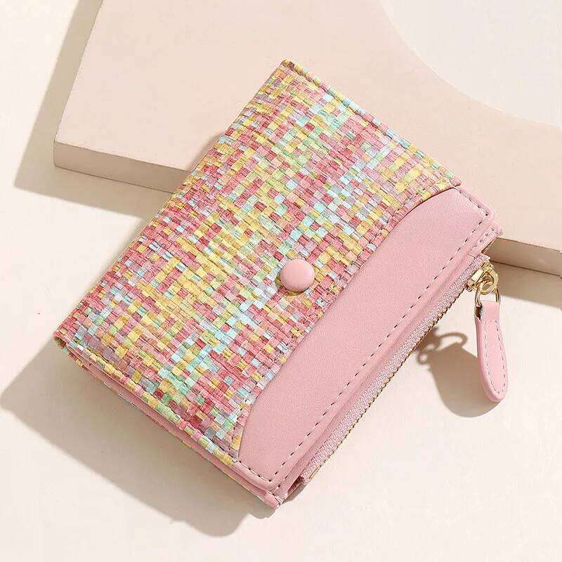 New Simple Short Women's Wallets Clips Zipper Female Coin Purses Credit Card Photo Holder Cute Wallet for Girls C260304