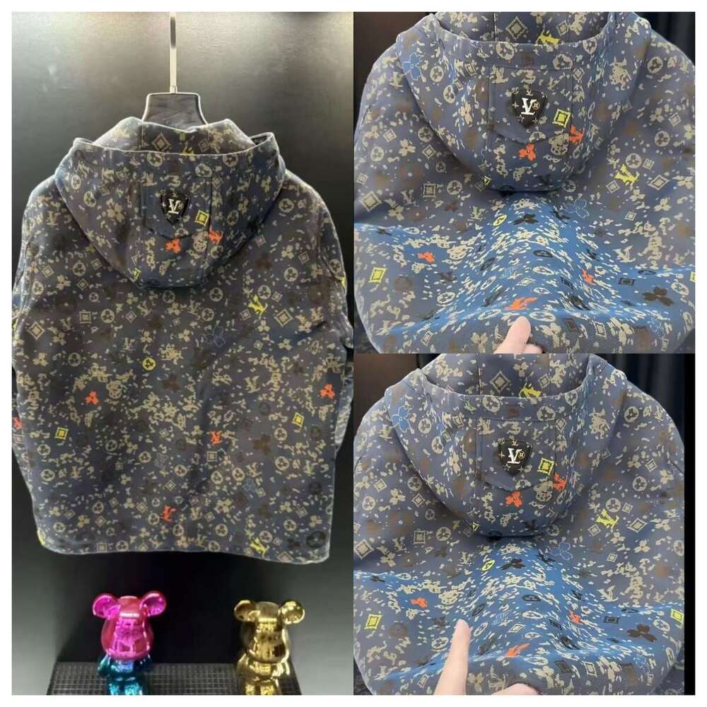 Unisex Autumn New Style Simple, Fashionable, Casual Printed Hooded Jacket With Subtle Patterns And A High-End Feel