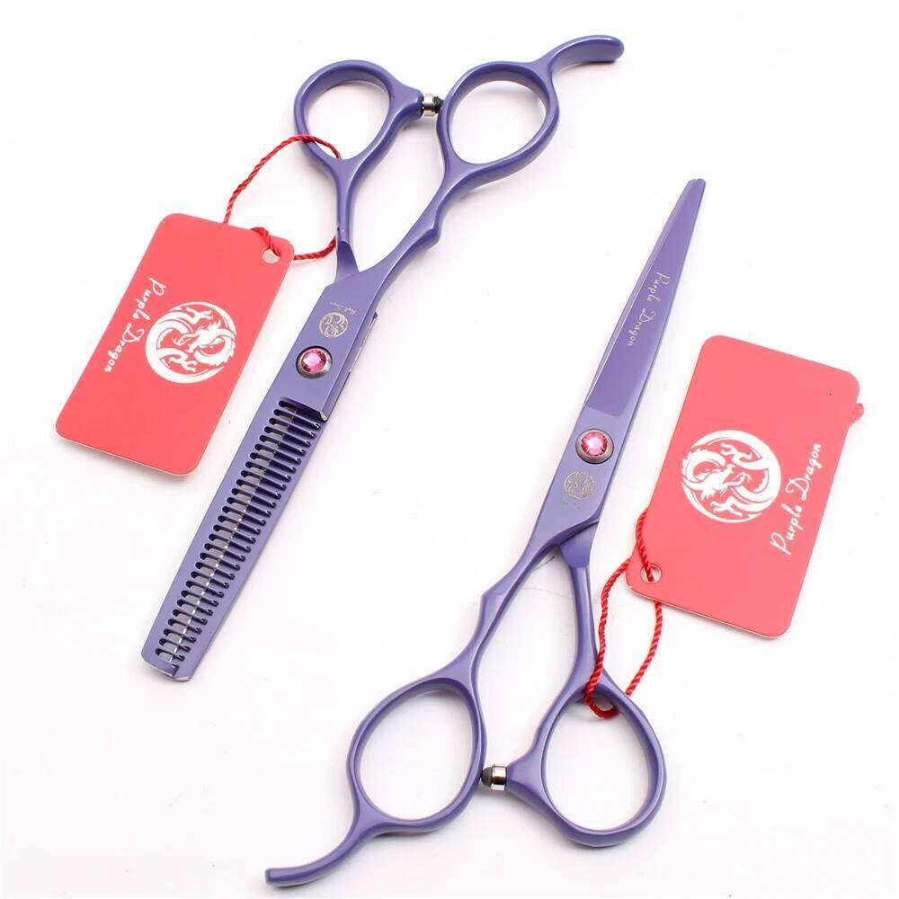 Left Hand 5.5" 16cm Purple Dragon Pink Cutting Thinning Shears Professional Hairdressing Hair Scissors Z8001 H260303