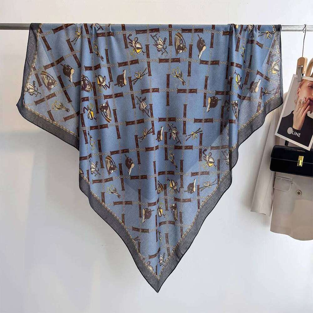 130*130cm Large Shawl Beach Wraps Women Luxury Printed Square Scarf Retro Scarves Bandanas Elegant Hijab XJ260304